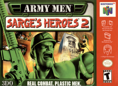 Army Men: Sarge's Heroes 2 [Green Cart] cover art for Nintendo 64 (N64) video game