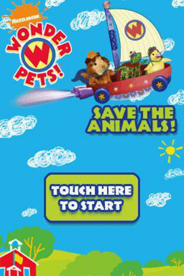 The Wonder Pets Save the Animals retro Nintendo DS video game Wonder Pets educational adventure animal rescue mini games kids gameplay family friendly handheld console title Nintendo DS release title screen