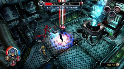 Marvel Ultimate Alliance PS2 Sony PlayStation 2 action RPG beat em up superhero team based combat Marvel characters roster customization cooperative multiplayer dungeon crawler story missions Diablo style gameplay retro gaming PlayStation 2 software video game title gameplay