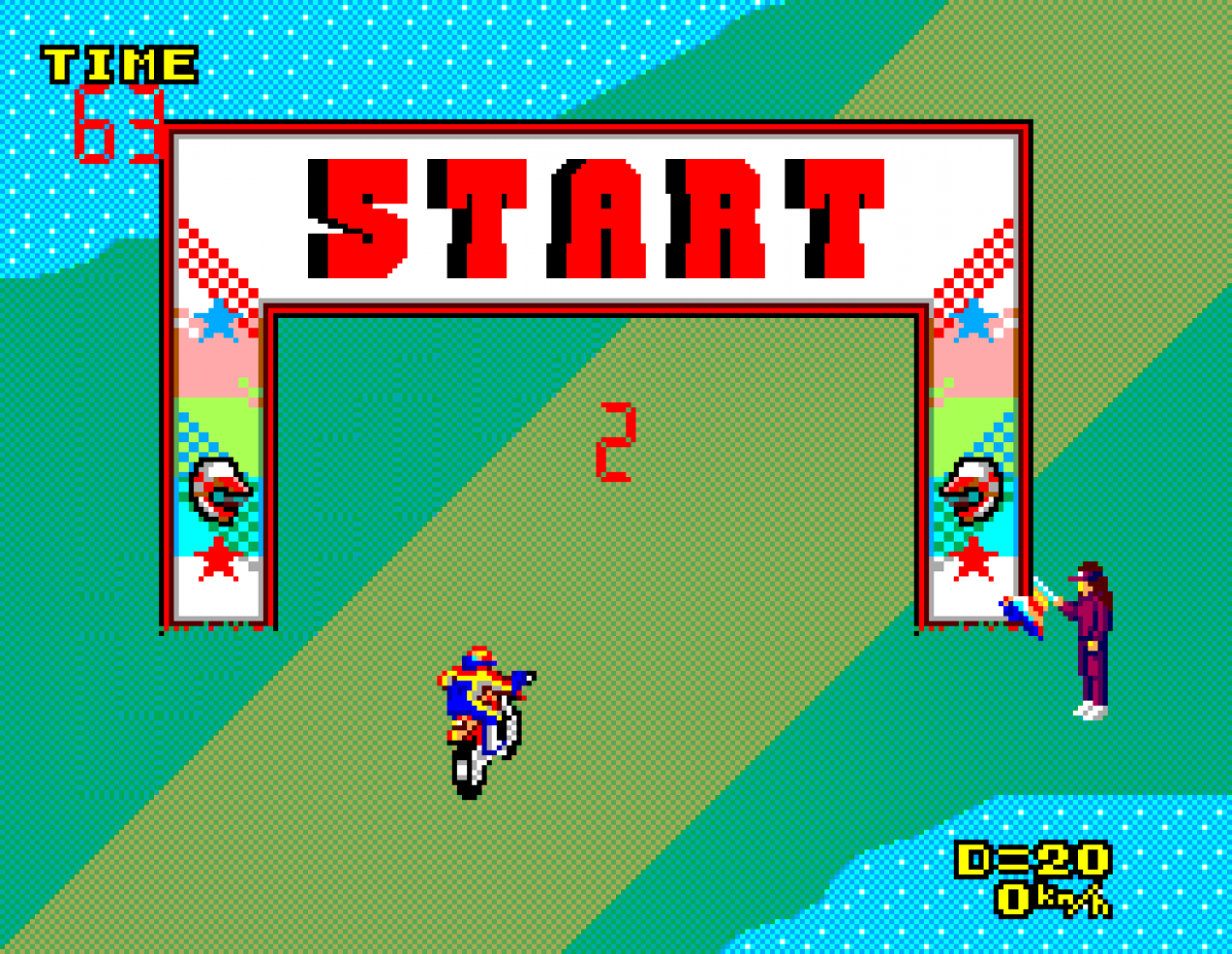 Enduro Racer – Sega Master System (SMS) gameplay for motorcycle racing video game