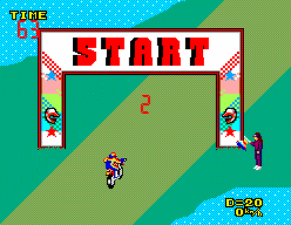 Enduro Racer – Sega Master System (SMS) gameplay for motorcycle racing video game