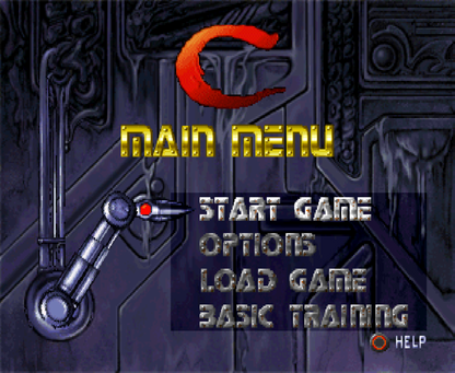 C The Contra Adventure PS1 PlayStation 1 run and gun action shooter platform game Contra series arcade style combat retro video game home screen