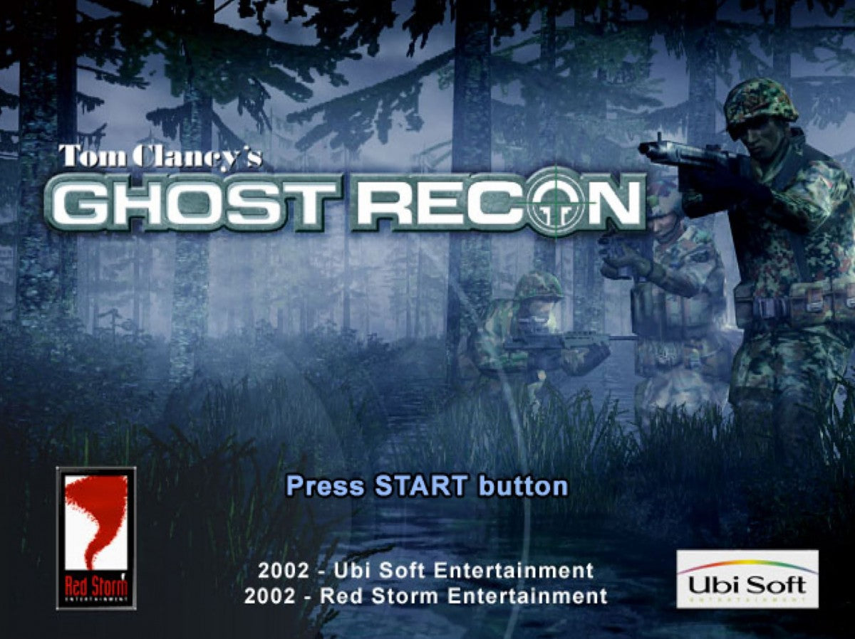 Tom Clancy's Ghost Recon [Greatest Hits] – PlayStation 2 (PS2) video game title screen, tactical shooter.