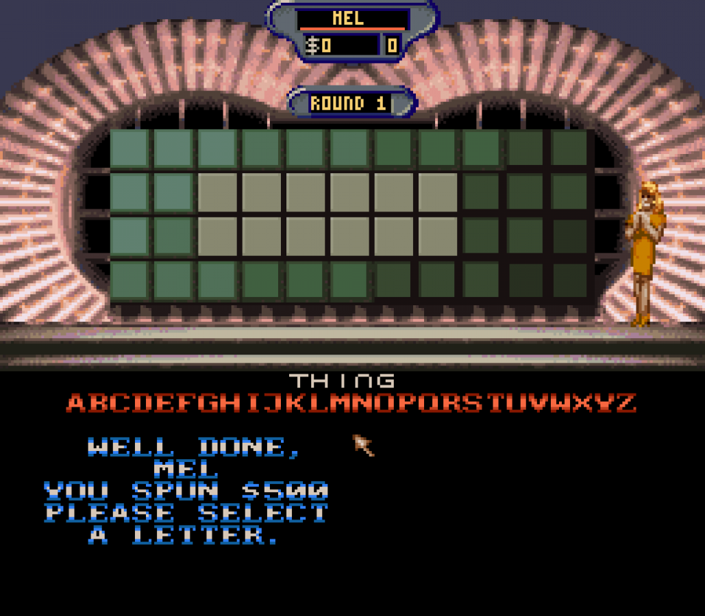 Wheel of Fortune gameplay image for Super Nintendo Entertainment System (SNES) retro video game