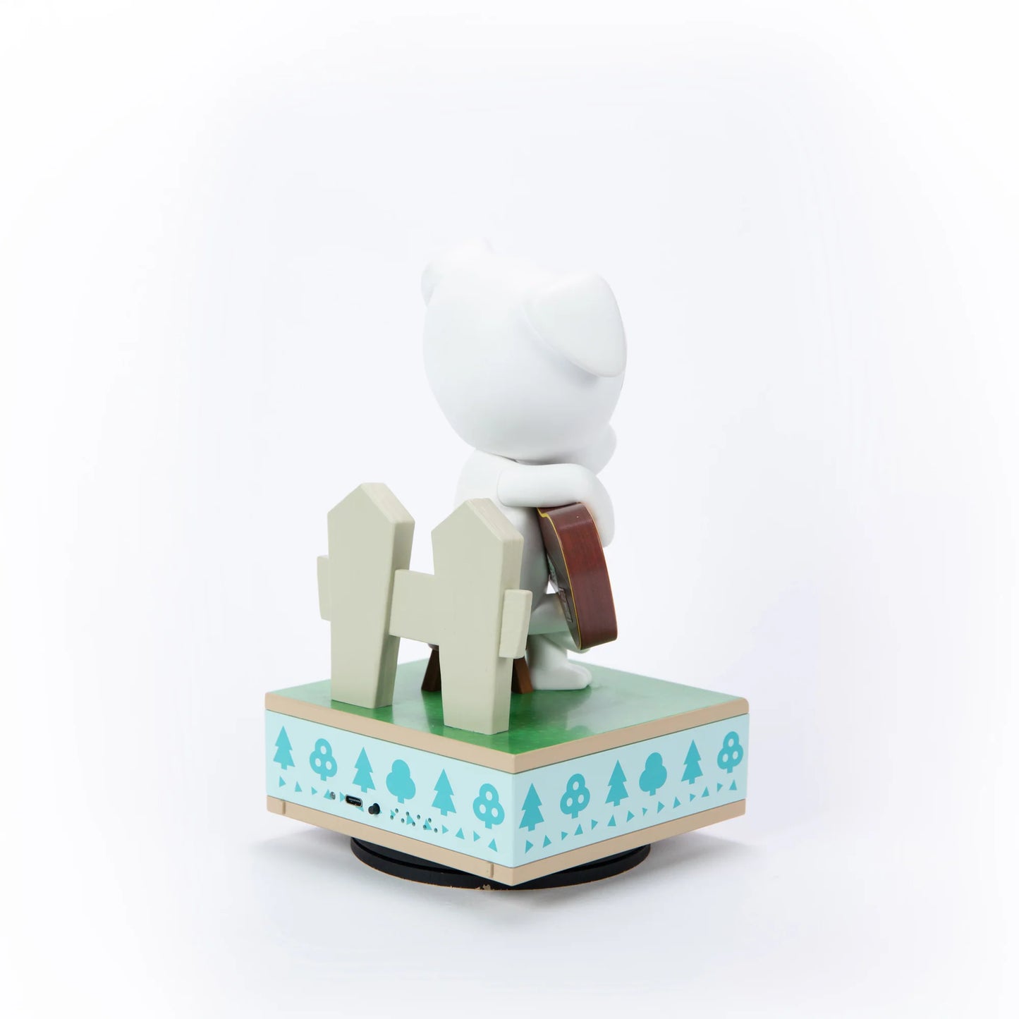 K K Slider 9 inch statue by First 4 Figures detailed Animal Crossing collectible featuring iconic guitar playing pose stylized design and premium display quality celebrating the Nintendo life simulation franchise back angle view