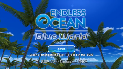 Endless Ocean: Blue World title screen art for Nintendo Wii (Wii) video game 