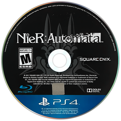 NieR:Automata retro PS4 video game Nier Automata action RPG sci fi hack and slash futuristic combat story driven adventure anime inspired gameplay console disc