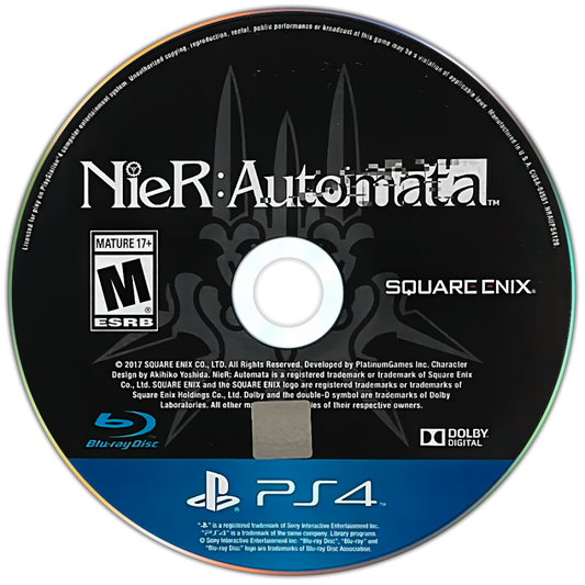 NieR:Automata retro PS4 video game Nier Automata action RPG sci fi hack and slash futuristic combat story driven adventure anime inspired gameplay console disc