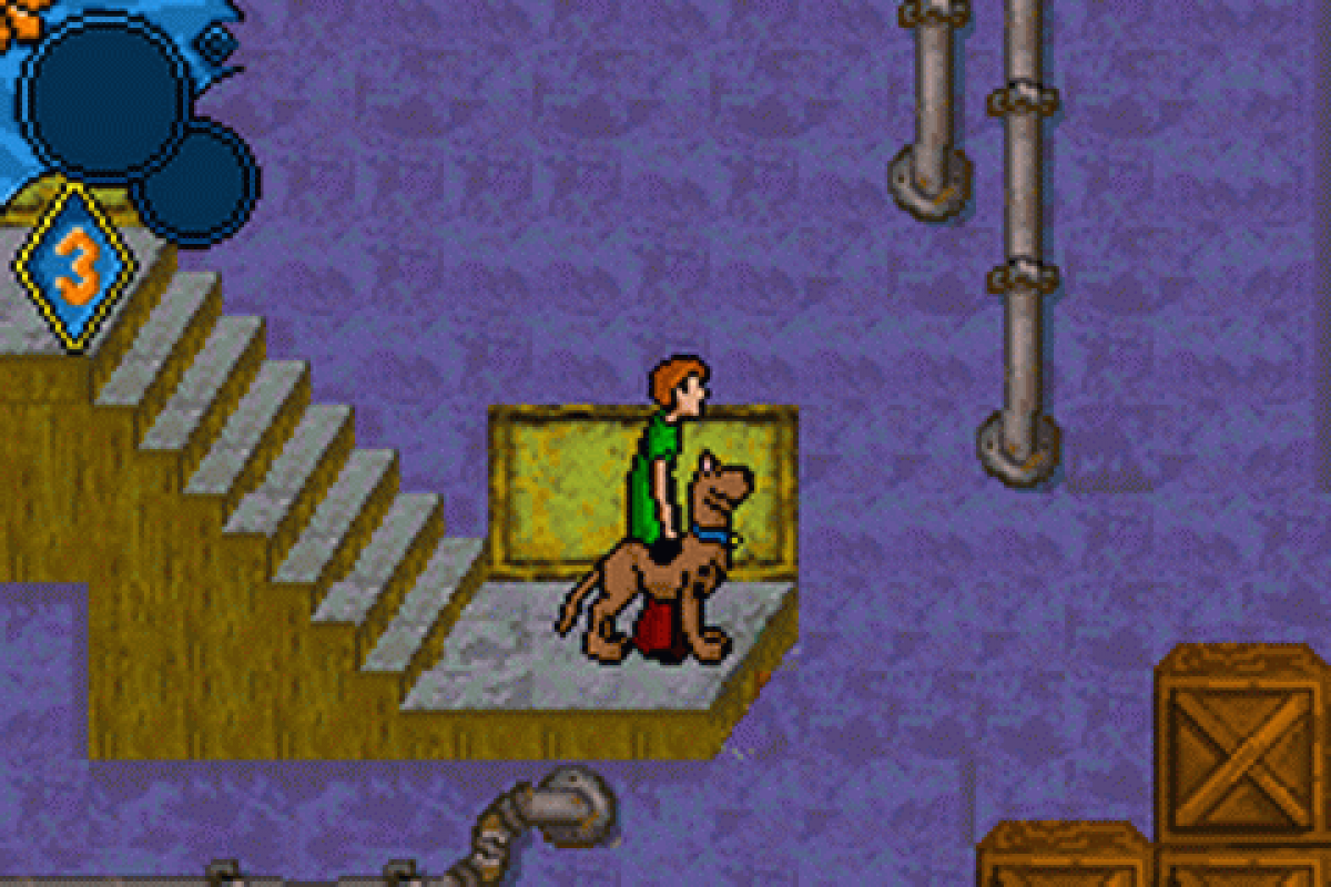 Scooby Doo: Cyber Chase / Mystery Mayhem gameplay art for Game Boy Advance (GBA) video game