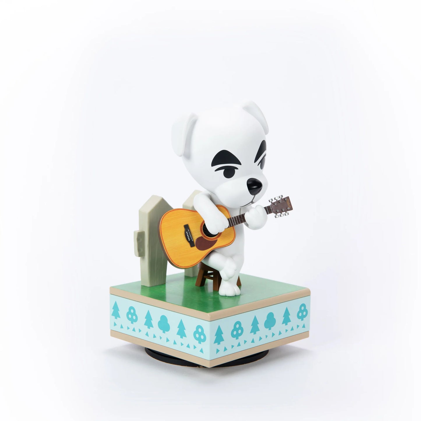 K K Slider 9 inch statue by First 4 Figures detailed Animal Crossing collectible featuring iconic guitar playing pose stylized design and premium display quality celebrating the Nintendo life simulation franchise side view