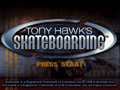 Tony Hawk's Pro Skater title screen for Nintendo 64 (N64) video game
