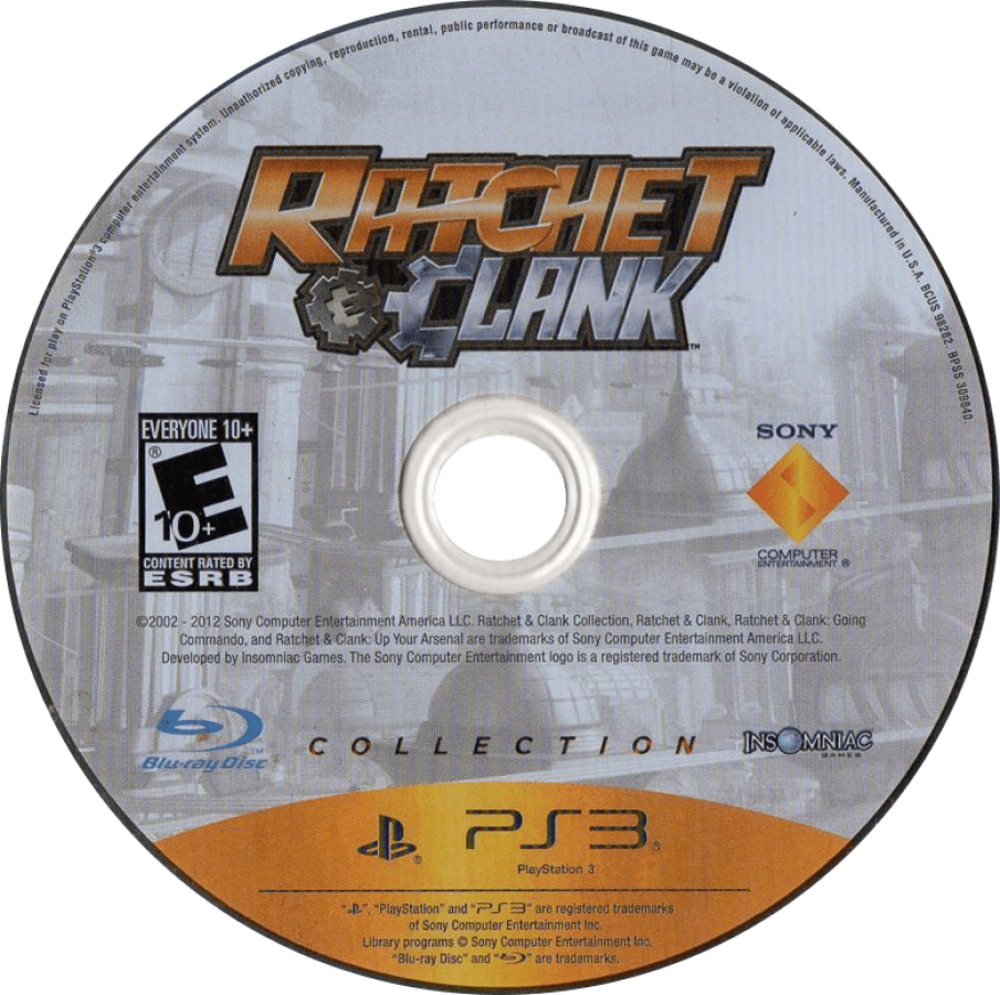 atchet & Clank Collection PlayStation 3 PS3 video game featuring action adventure platforming gameplay Ratchet and Clank characters colorful planets exploration weapon upgrades puzzle solving combat challenges and classic PlayStation gameplay retro video game collection collectible gaming appeal game disc