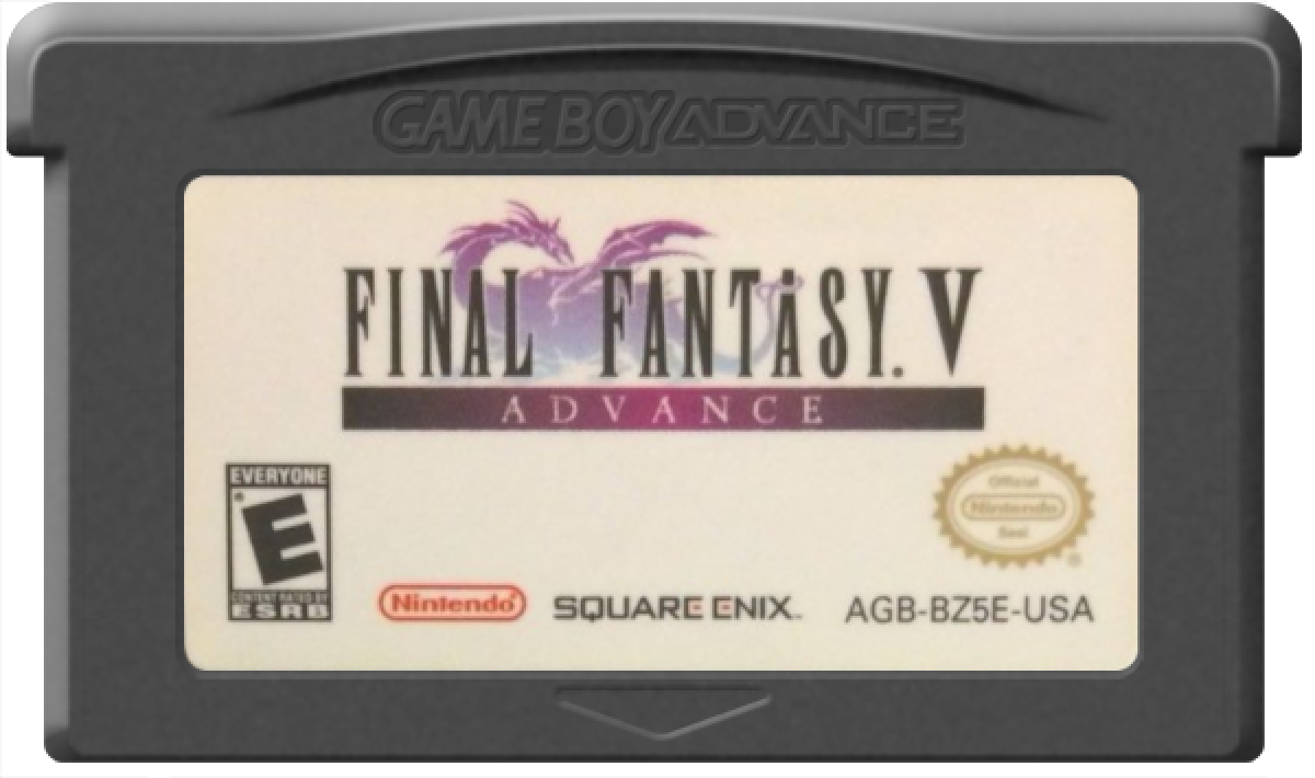 Final Fantasy V Advance cartridge for the Game Boy Advance featuring classic turn based RPG gameplay with job class system character customization and expanded content from the original Final Fantasy V adventure cartridge