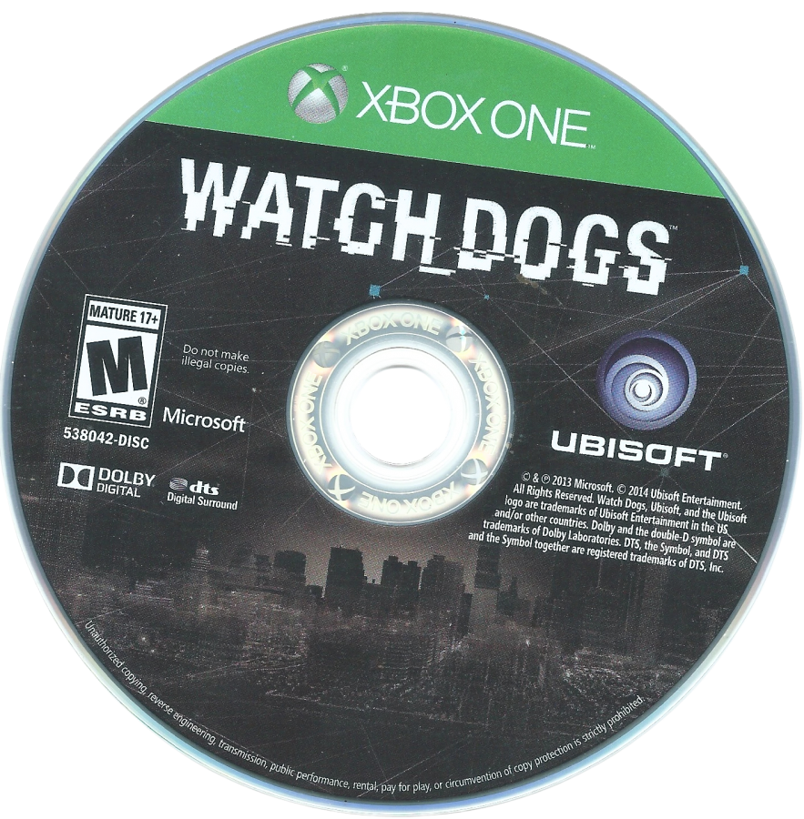 Watch Dogs – Xbox One (XONE) disc for open-world action-adventure video game