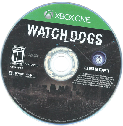 Watch Dogs – Xbox One (XONE) disc for open-world action-adventure video game