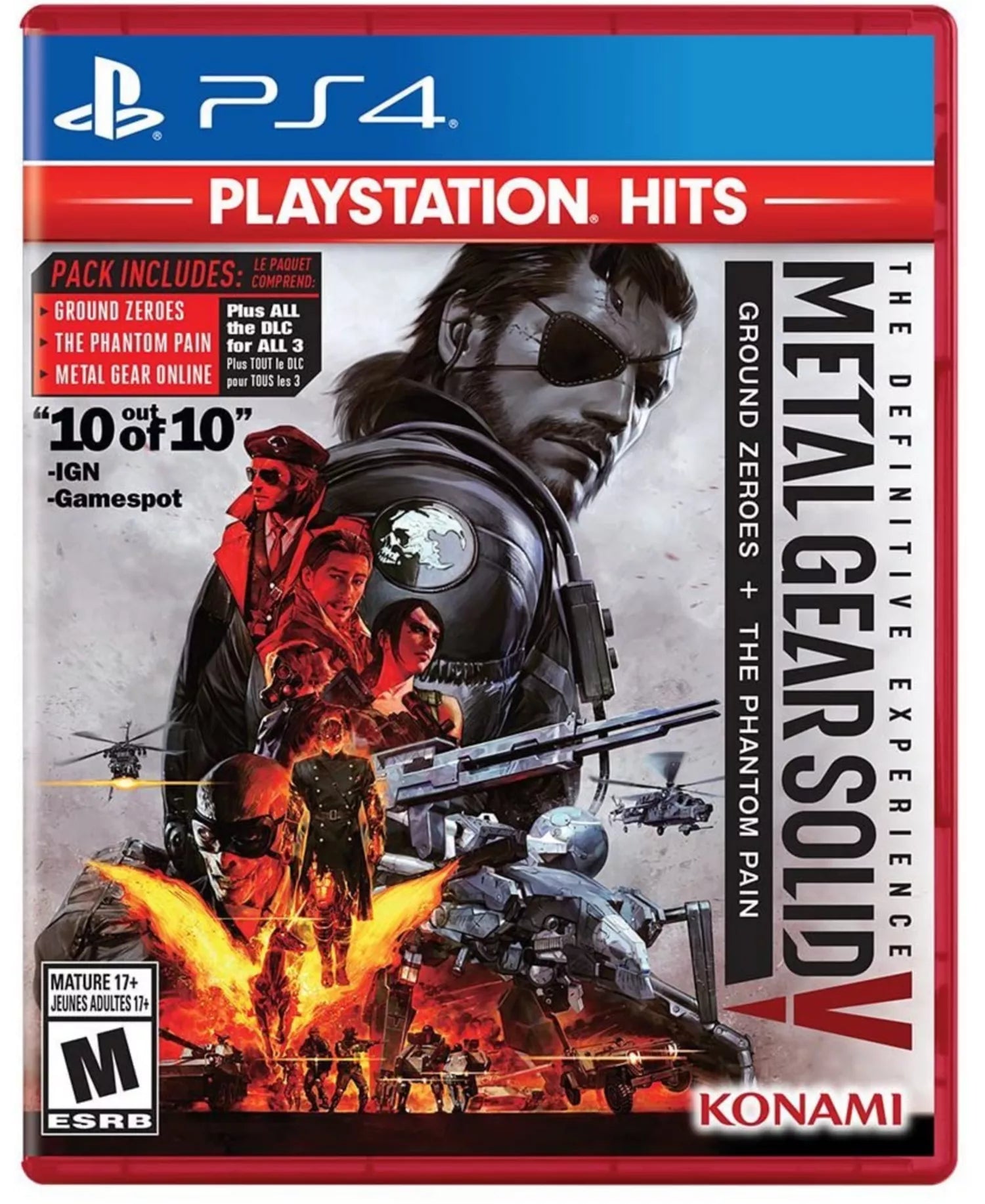 Metal Gear Solid V: The Definitive Experience retro PS4 video game Metal Gear Solid V The Definitive Experience stealth action tactical espionage open world infiltration gameplay cinematic story driven combat console release cover art