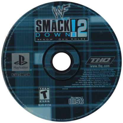 WWF SmackDown! 2: Know Your Role disc for PlayStation 1 (PS1) wrestling video game