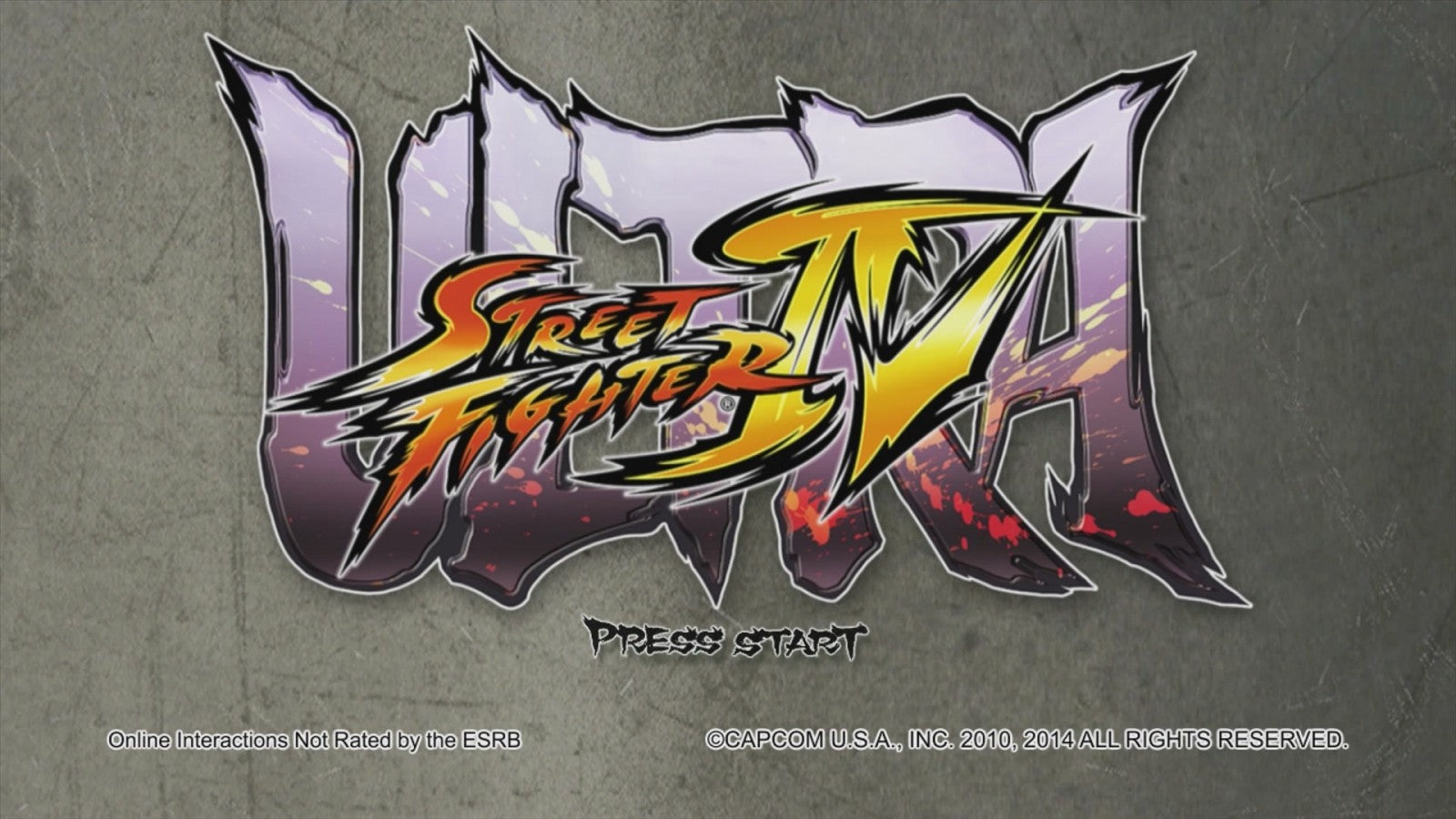 Ultra Street Fighter IV start screen for Xbox 360 (X360) fighting video game