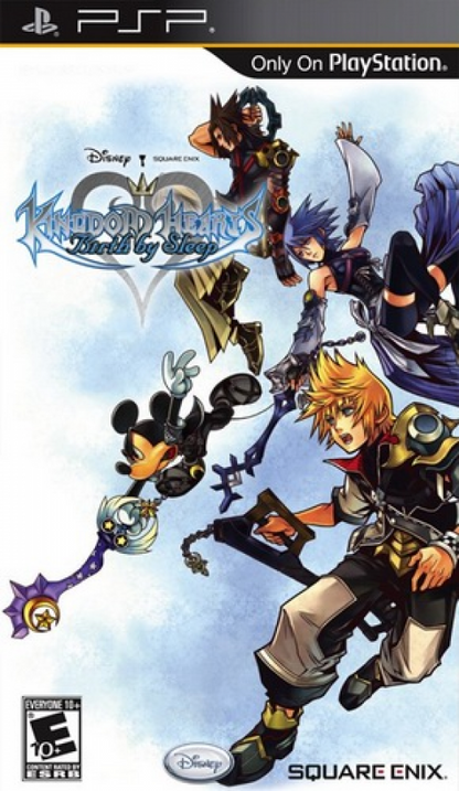 Kingdom Hearts: Birth by Sleep PSP action role-playing video game cover art.