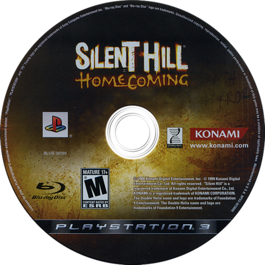 Silent Hill Homecoming PlayStation 3 PS3 survival horror video game featuring Alex Shepherd dark atmospheric environments psychological horror terrifying monsters combat exploration disturbing mysteries puzzle solving eerie locations and classic PlayStation 3 PS3 gameplay collectible gaming appeal game disc