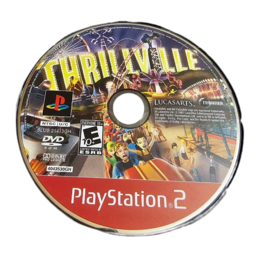 Thrillville [Greatest Hits] disc cover art for PlayStation 2 video game. 