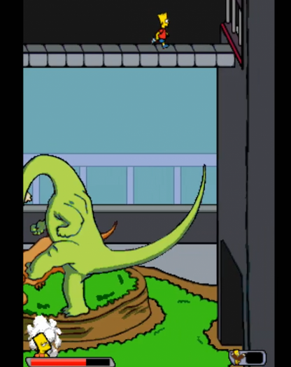 The Simpsons Game Nintendo DS action-platformer parody video game tropes Homer Marge Bart Lisa Maggie four playable characters touch screen minigames original voice actors gameplay