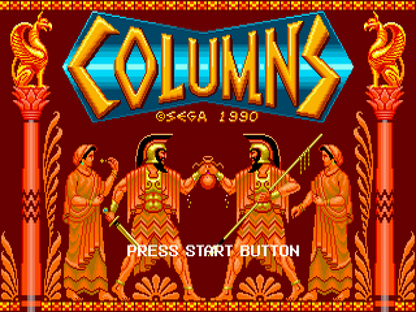 Columns title screen for Sega Genesis (GEN) video game