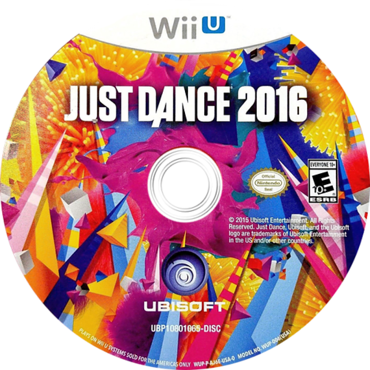 Just Dance 2016 disc art for Nintendo Wii U (WiiU) video game