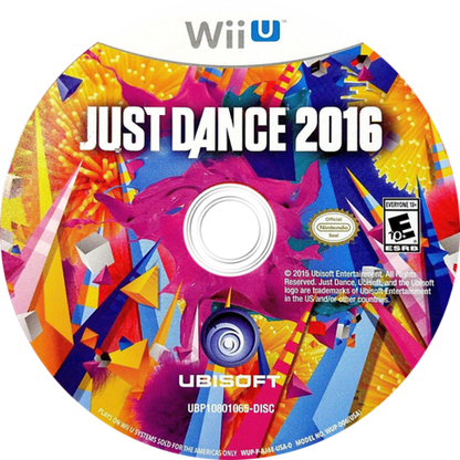 Just Dance 2016 disc art for Nintendo Wii U (WiiU) video game