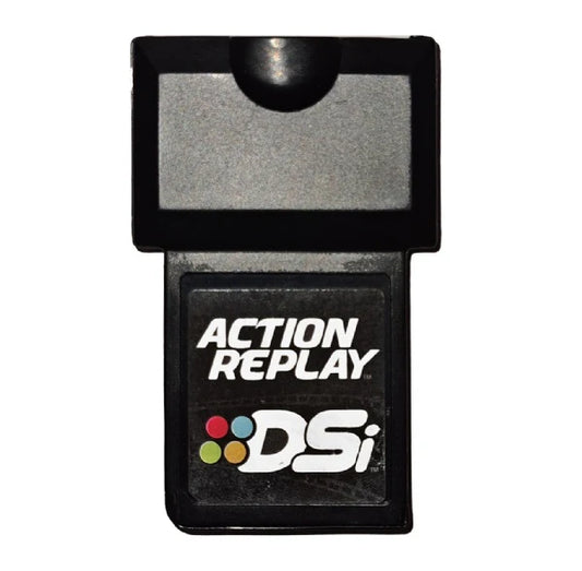Action Replay DSi, cheat code device for Nintendo DSi, handheld console accessory, gameplay modification tool, allows custom codes and hacks