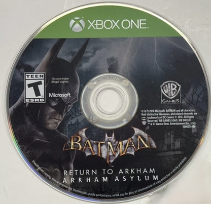 Batman: Return to Arkham Xbox One disc – remastered action-adventure game featuring Batman
