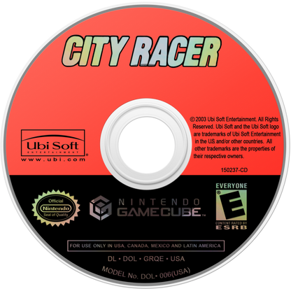 City Racer disc for GameCube (GC) arcade street racing video game