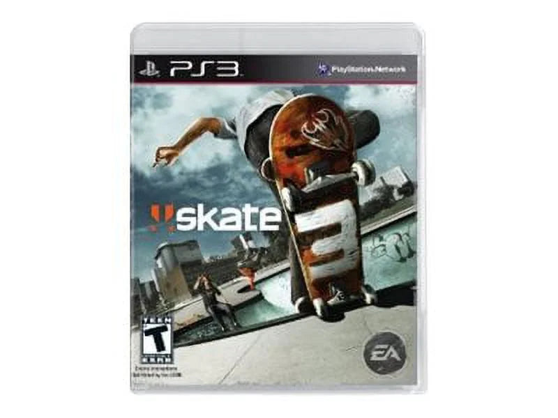 Skate 3 for PlayStation 3 skateboarding simulation game EA Black Box open world free skate career mode trick system multiplayer online gameplay front cover 