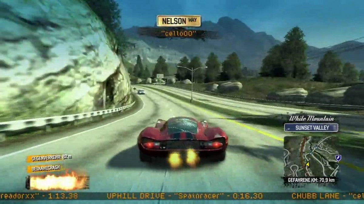 Burnout Paradise Xbox 360 video game featuring open world arcade racing gameplay high speed crashes online multiplayer modes Paradise City exploration and Criterion Games high intensity driving action gameplay 