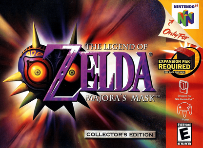 The Legend of Zelda Majora's Mask cover art for Nintendo 64 (N64) video game