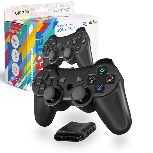 Wireless PS2 controller with receiver and retail packaging for Sony PlayStation 2 accessory