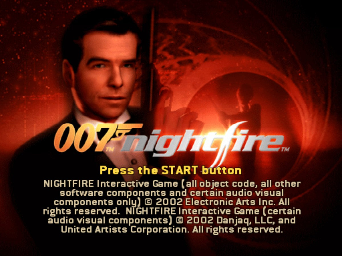 007: Nightfire PS2 action shooter video game title screen