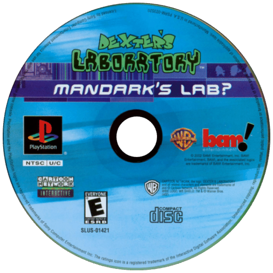 Dexter's Laboratory: Mandark's Lab disc for PlayStation 1 (PS1) video game