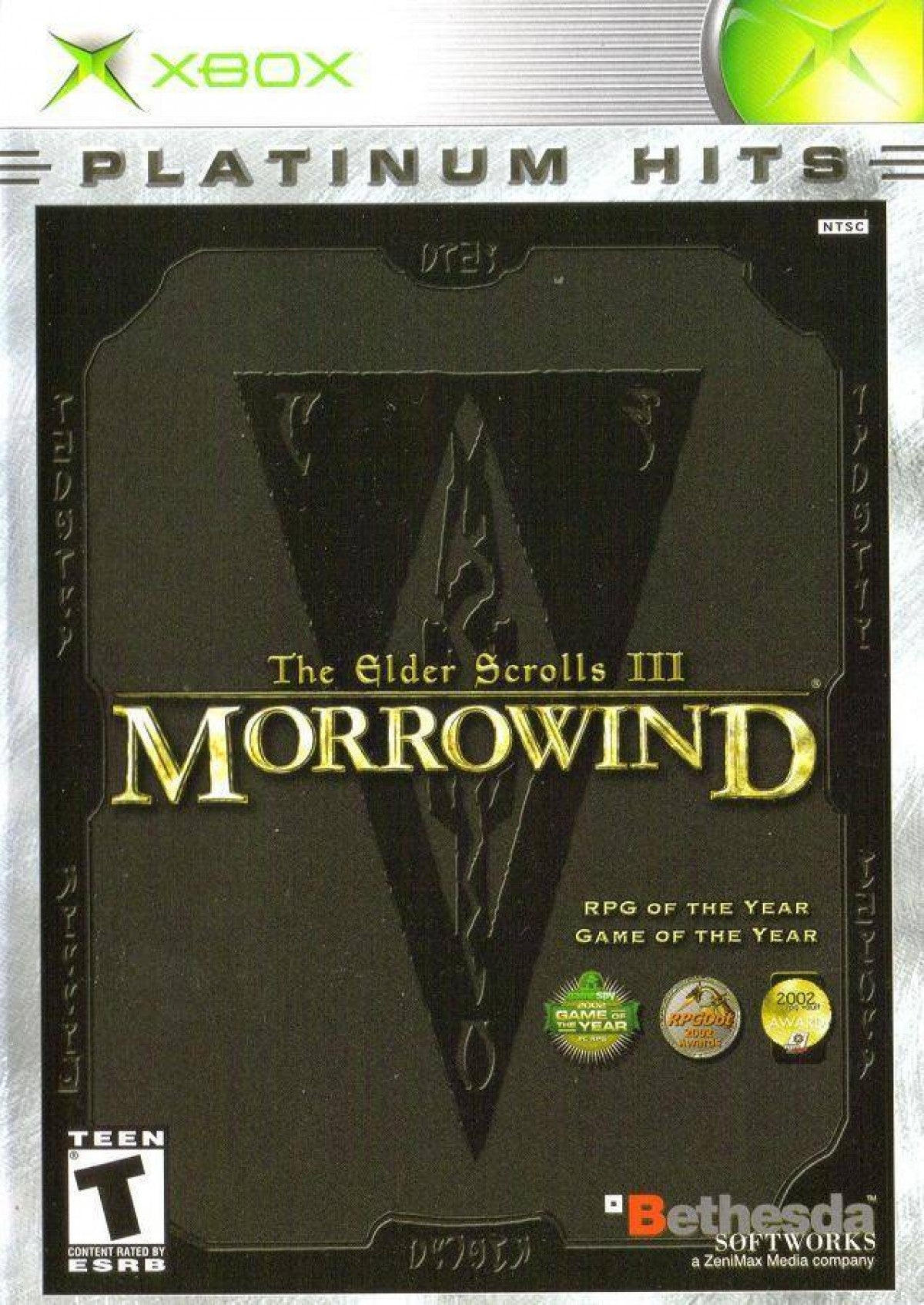 The Elder Scrolls III Morrowind Platinum Hits Xbox open-world fantasy role-playing game RPG front cover
