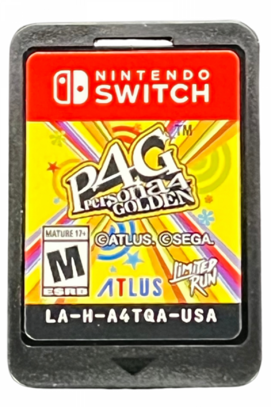 Persona 4 Golden Limited Run #214 SDCC Foil Nintendo Switch NS video game featuring role playing gameplay high school life simulation dungeon exploration turn based combat social links character development mystery storyline and memorable Persona characters limited edition collectible release Nintendo Switch gaming video game collection cartridge art