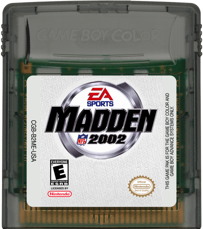 Madden NFL 2002 Game Boy Color sports football video game cartridge