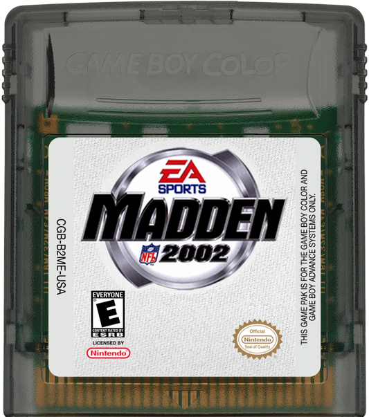 Madden NFL 2002 Game Boy Color sports football video game cartridge