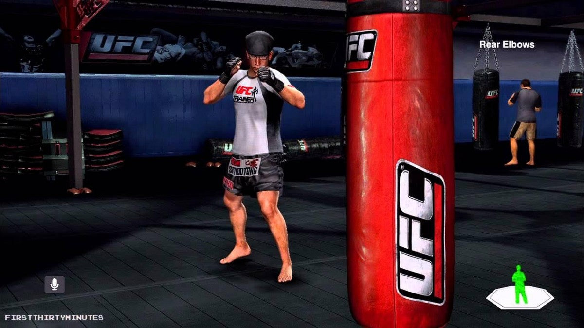 UFC Personal Trainer Platinum Hits Xbox 360 video game featuring fitness and training gameplay mixed martial arts workouts exercise routines Kinect motion control support and official UFC branded fitness title gameplay