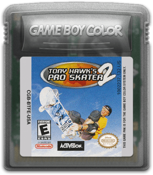 Tony Hawk's Pro Skater 2 Nintendo Game Boy Color GBC for skateboarding sports retro video game fans featuring extreme skate tricks professional skaters challenging levels combo scoring arcade style gameplay classic handheld gaming collectible gaming appeal cartridge