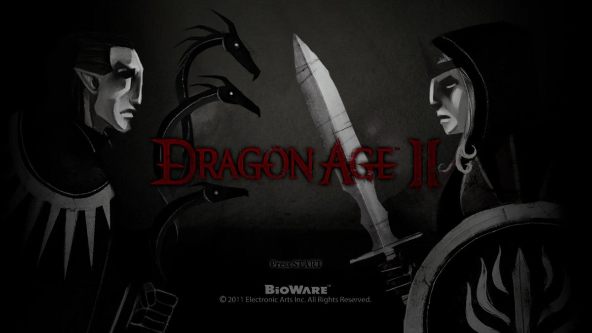 Dragon Age II home screen for Xbox 360 (X360) action role-playing video game
