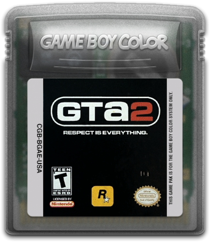 Grand Theft Auto 2 GTA2 Nintendo Game Boy Color GBC for action adventure retro video game fans featuring top down open world gameplay vehicle theft criminal missions fast paced combat urban exploration classic handheld gaming collectible gaming appeal cartridge