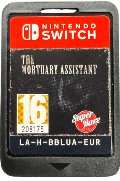 The Mortuary Assistant PAL Import Nintendo Switch NS video game featuring first person survival horror gameplay mortuary embalming tasks paranormal investigations supernatural entities demonic hauntings disturbing discoveries occult rituals atmospheric environments psychological horror jump scares and multiple story outcomes PAL region import edition Nintendo Switch horror gaming retro video game collection collectible gaming appeal cartridge