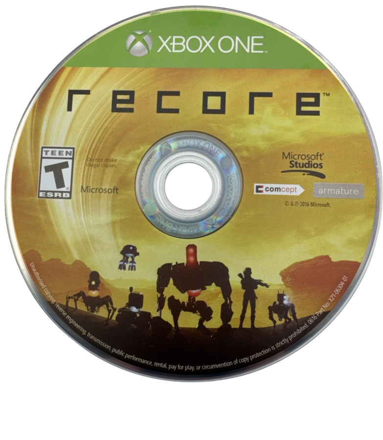 ReCore Xbox One action adventure sci fi platformer robot companions corebot gameplay exploration desert world shooter mechanics Metroidvania style traversal puzzle solving Armature Studio Comcept Microsoft Studios exclusive Xbox One game software futuristic adventure title disc  