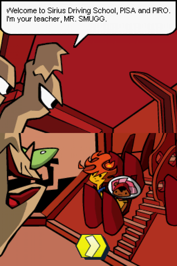 Galaxy Racers for Nintendo DS, gameplay for an arcade racing video game with sci-fi vehicles, fast-paced tracks, power-ups, and competitive gameplay