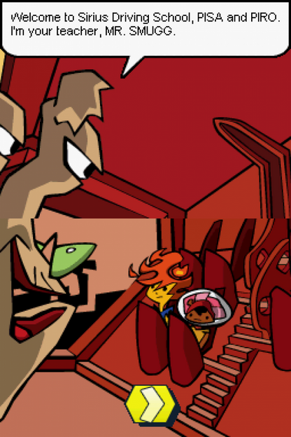 Galaxy Racers for Nintendo DS, gameplay for an arcade racing video game with sci-fi vehicles, fast-paced tracks, power-ups, and competitive gameplay